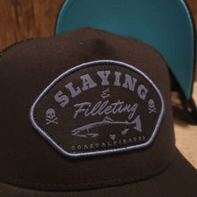 Load image into Gallery viewer, Slaying &amp; Filleting Hat (BLACK/BLUE)
