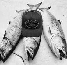 Load image into Gallery viewer, Slaying & Filleting Hat (BLACK/BLUE)