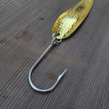 Load image into Gallery viewer, Salmon Trolling Spoon - Gold (Hammered)
