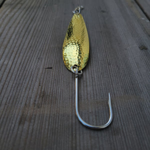 Salmon Trolling Spoon - Gold (Hammered)