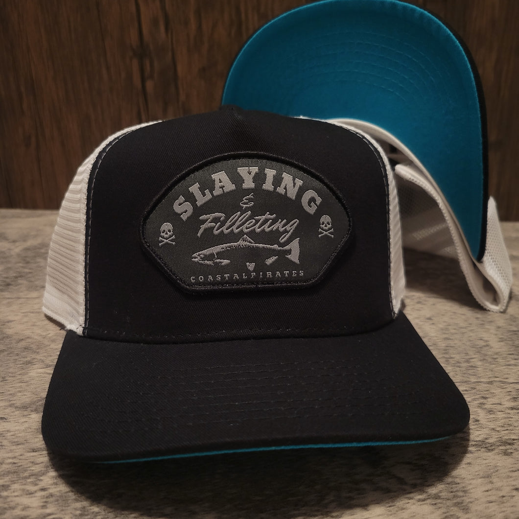 Slaying & Filleting Hat (BLACK//WHITE/BLUE)