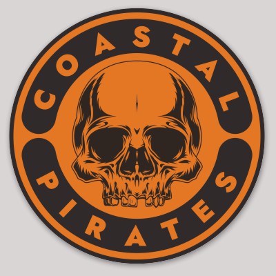 Sticker - Coastal Pirates Skull (Orange)