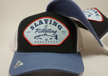 Load image into Gallery viewer, [KIDS FIT] - Slaying &amp; Filleting Hat (BLACK/WHITE/BLUE)
